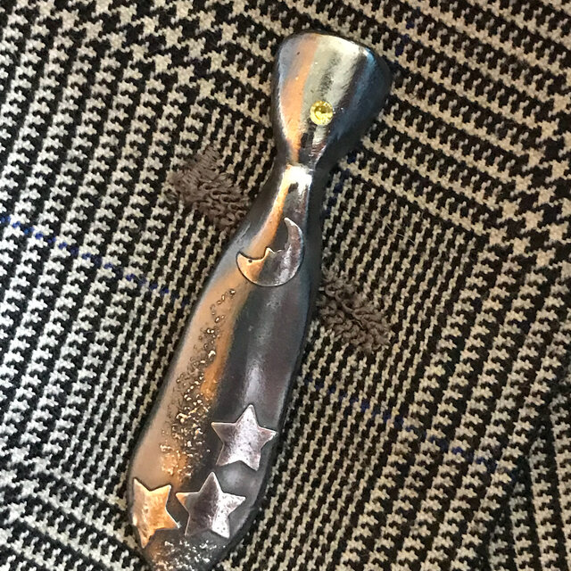 Smoked pure silver Mini tie Tacpin