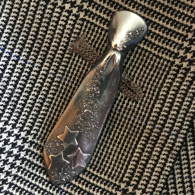 Mini tie Tacpin Smoked pure silver